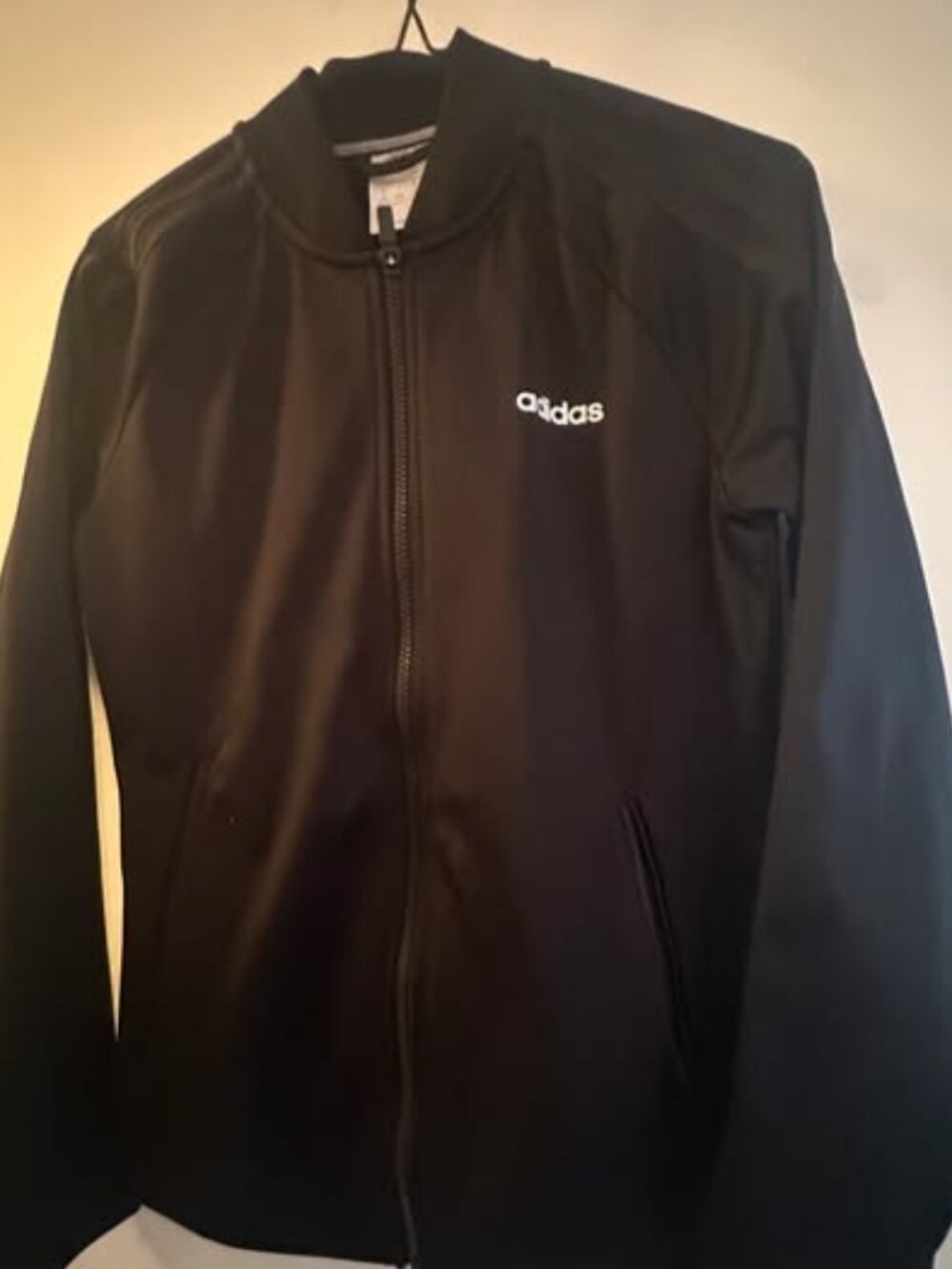 adidas Black Bomber Jacket with Black  3-Stripes small